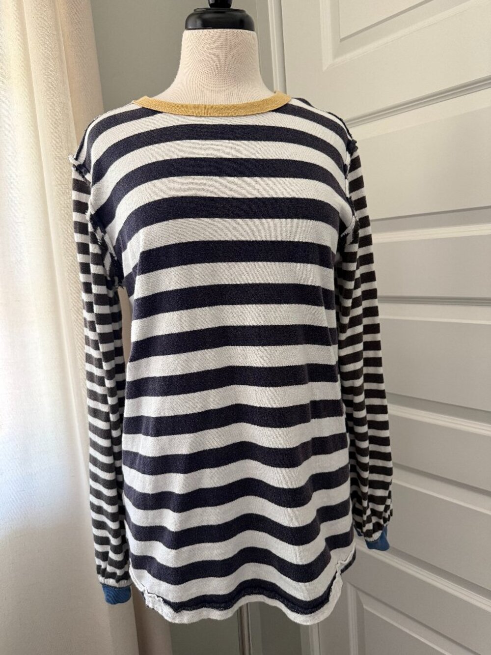 We The Free Navy and White Striped Long Sleeve Tee - Picture 3 of 8